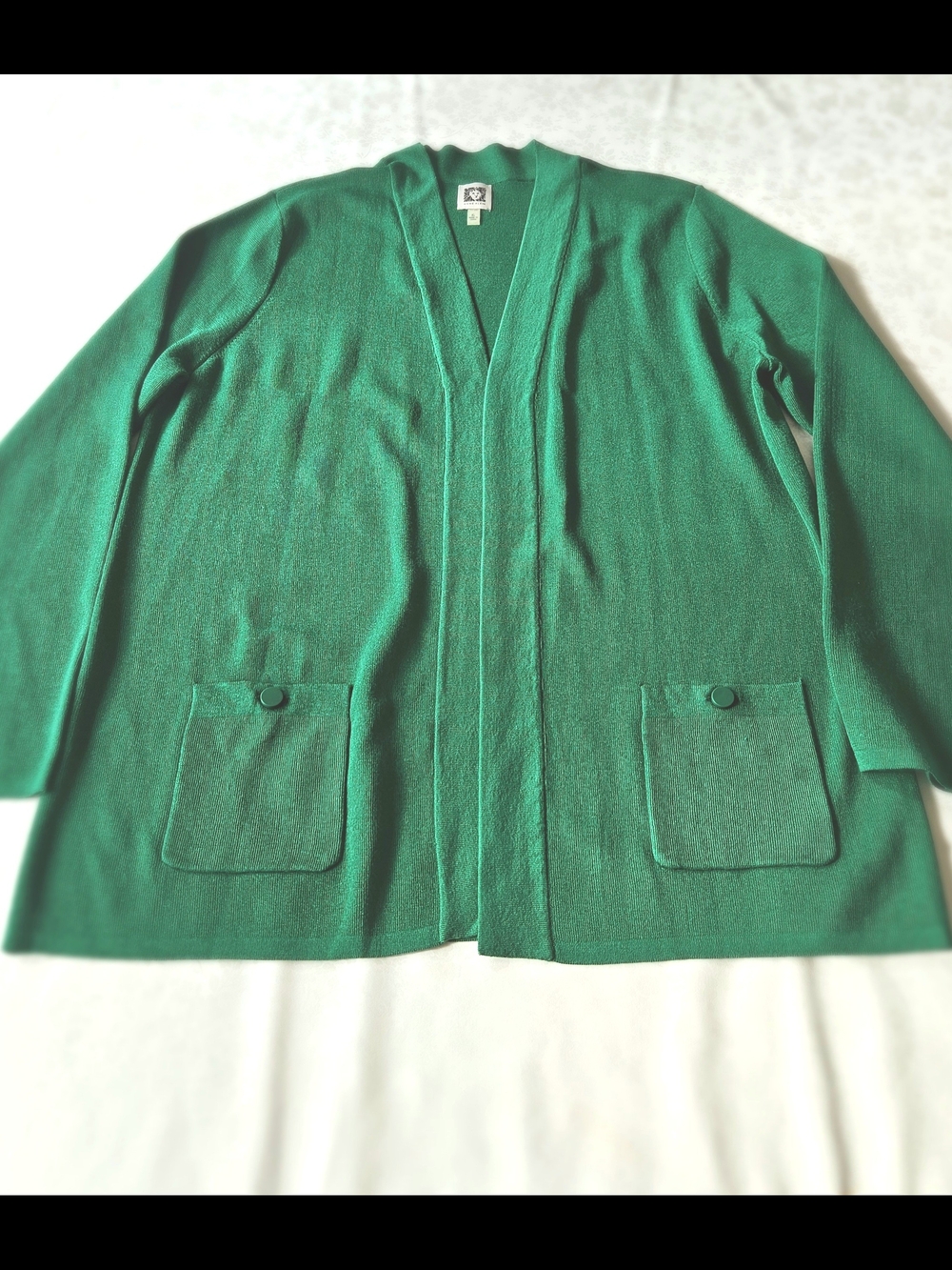 ​Anne Klein Women’s Green Open Front Cardigan Sweater - Size XL - Picture 10 of 12